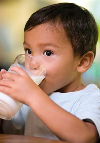 infant drinking milk